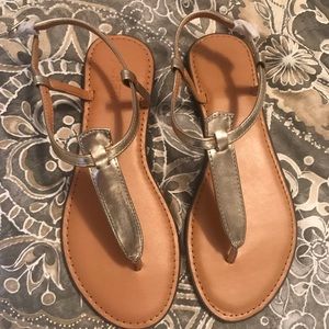 NWOT gold J. crew sandals